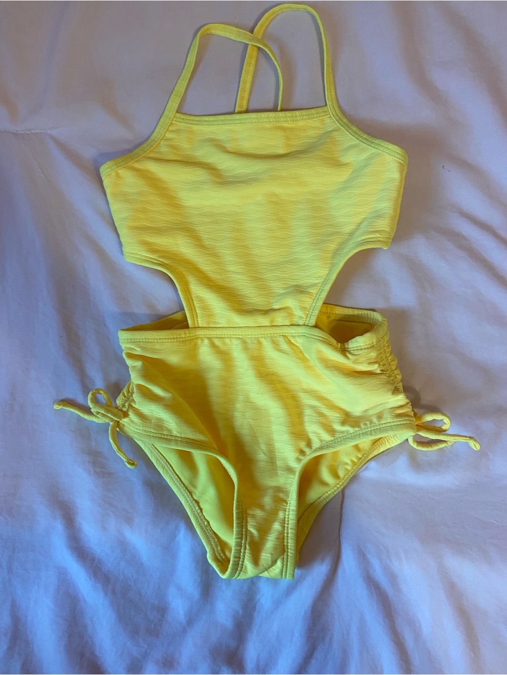 Cat & Jack Yellow Cutout One-Piece Swimsuit